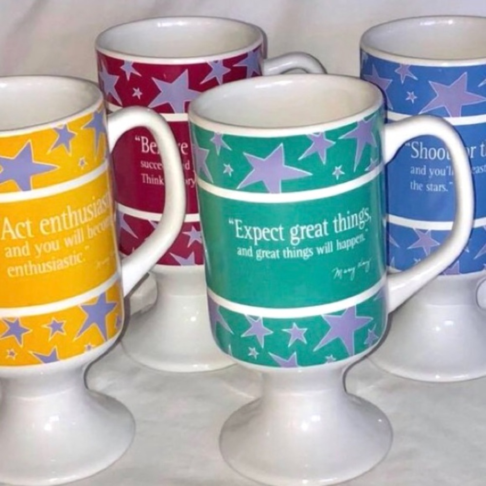 Set of 4 Vintage Mary Kay Inspirational Mugs